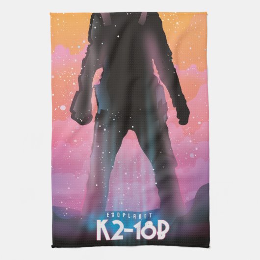 K2-18b系外惑星スペースアート キッチンタオル (縦)