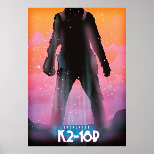K2-18b系外惑星スペースアート ポスター (正面)