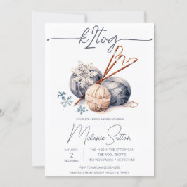 k2tog、ウィンターグレイヤーン、編み物ブライダルシャワー 招待状