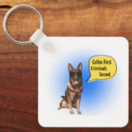 k9おもしろいキーチェーンコーヒー犯罪者 キーホルダー