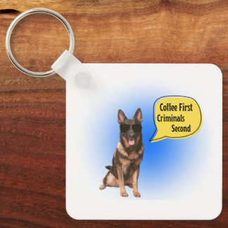 k9おもしろいキーチェーンコーヒー犯罪者 キーホルダー