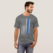 K9オフィサーデザインパポー米国国旗の贈り物 Tシャツ (正面フル)