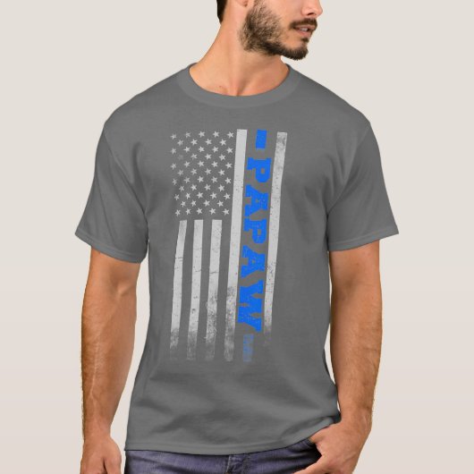 K9オフィサーデザインパポー米国国旗の贈り物 Tシャツ (正面)