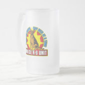 K9ジャーマン・シェパードのかみ傷 フロストグラスビールジョッキ (正面左)