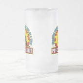 K9ジャーマン・シェパードのかみ傷 フロストグラスビールジョッキ (中央)