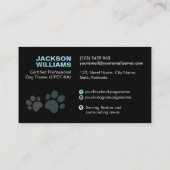 K9トレーニング – ドッグトレーナー – イヌ行動主義者 名刺 (裏面)