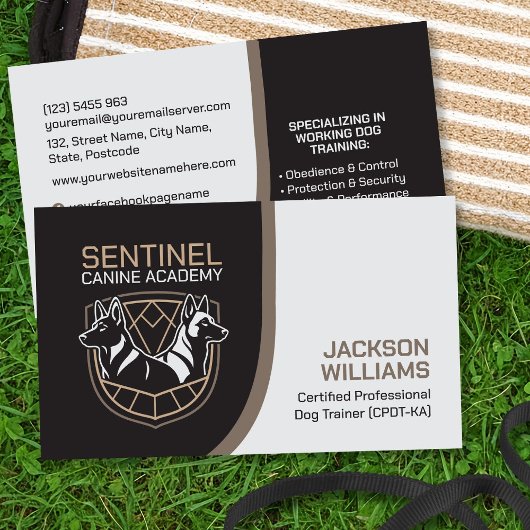 K9トレーニング – ドッグトレーナー – イヌ行動主義者 名刺