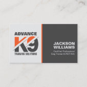 K9トレーニング – ドッグトレーナー – イヌ行動主義者 名刺 (正面)