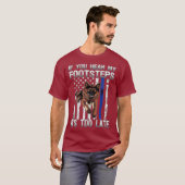 K9ドイツの羊飼い警察犬シンブルーライン Tシャツ (正面フル)