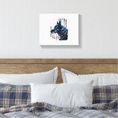 K9ドイツ羊飼い警察犬シンブルーライン国旗 キャンバスプリント (インサイチュ (寝室))