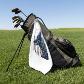 K9ドイツ羊飼い警察犬シンブルーライン国旗 ゴルフタオル (グリーン)