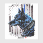 K9ドイツ羊飼い警察犬シンブルーライン国旗 シール (シート)