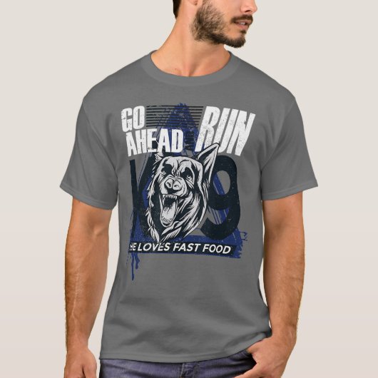 K9ドイツ羊飼い警察犬 Tシャツ (正面)