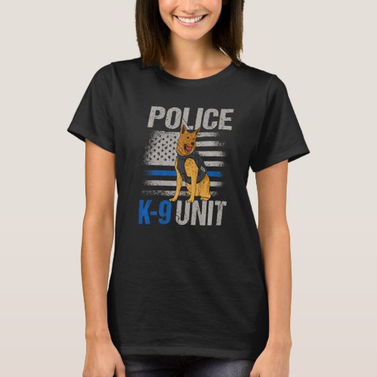 K9ハンドラー用のK9ユニットの警察 Tシャツ (正面)
