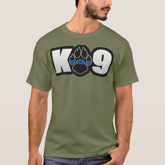 K9ハンドラー警察官Sheriff Thin Blue Line Tシャツ (正面)