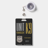 K9ハンドラ バッジ (正面（伸縮クリップ）)
