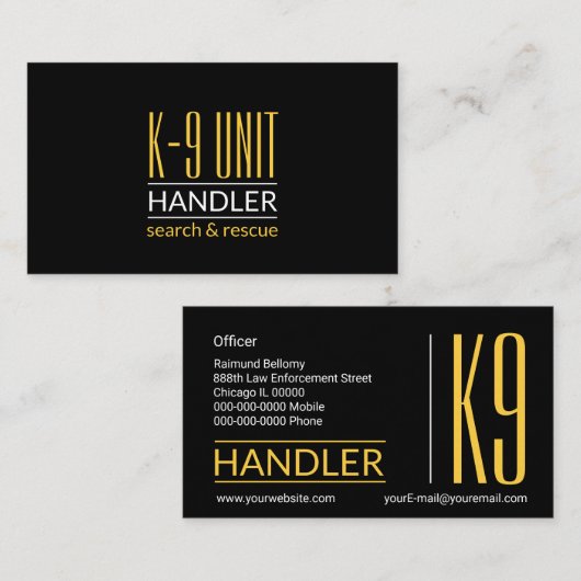 K9ハンドラ 名刺 (正面/裏面)