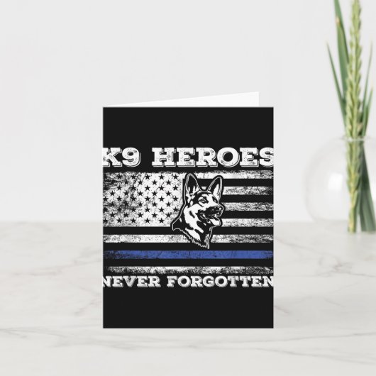 K9ベテラン軍用犬 米国 アメリカ国旗 K9退役軍人 カード (正面)