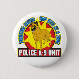 K9ベルギー人のMalinoisのかみ傷 缶バッジ