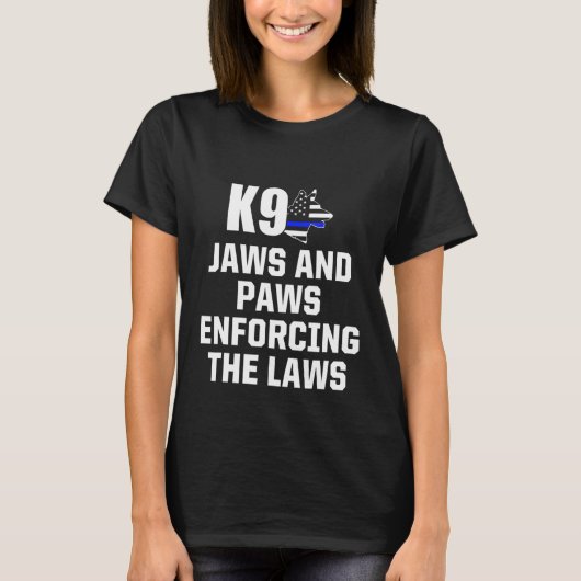 K9ユニットベルギーマリノワPd Jaws Paws警察列車 Tシャツ (正面)