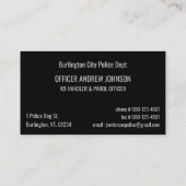 K9ユニット法執行薄型ブルーライン警察犬 名刺 (裏面)