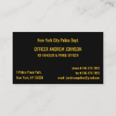 K9ユニット薄型ブルーライン法執行警察犬 名刺 (裏面)