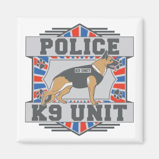 K9ユニット警察ドイツの羊飼い マグネット (正面)