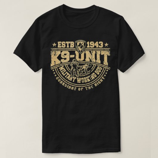 K9ユニット軍隊作業ドッグ犬ハンドラーチームM Tシャツ (デザイン正面)
