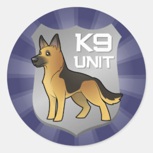 K9単位の漫画のジャーマン・シェパード ラウンドシール