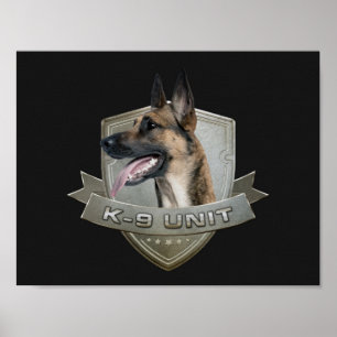 K9単位- Malinois -ベルギーの羊飼い ポスター