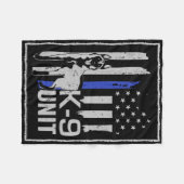 K9単位Malinois -ベルギーの羊飼い- Mechelaar フリースブランケット (正面(横))