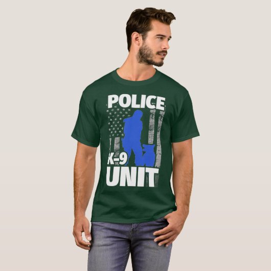 K9女性将官警察犬旗 Tシャツ (正面フル)