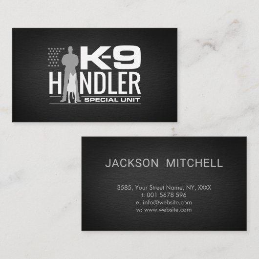 K9扱う人- K9役人K9の単位 名刺 (正面/裏面)