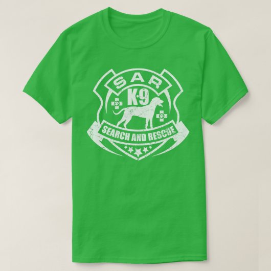 K9検索および救助SAR (4) Tシャツ (デザイン正面)