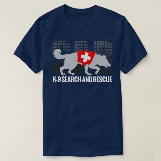 K9検索と救助SAR (9) Tシャツ (デザイン正面)