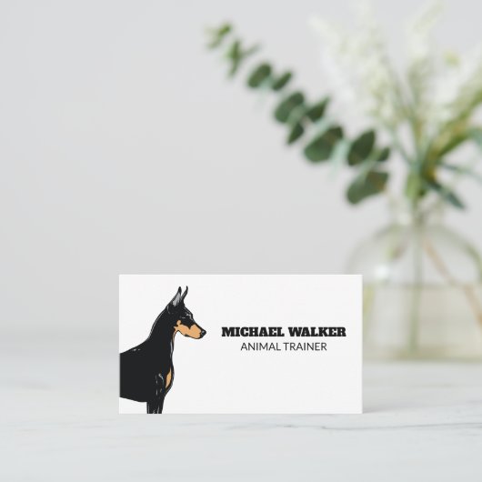 K9犬 |動物サービスとトレーナー 名刺 (スタンド正面)