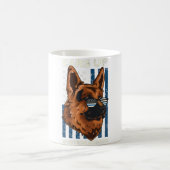K9警察官アメリカ国旗の耳を上げるシステム コーヒーマグカップ (中央)