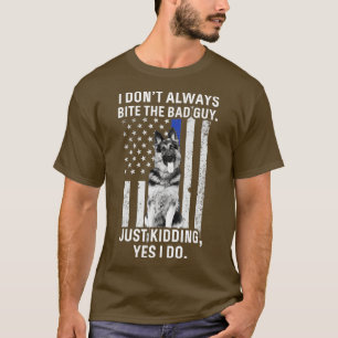 K9警察官ドイツの羊飼いおもしろい薄い青 Tシャツ