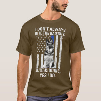 K9警察官ドイツの羊飼いおもしろい薄い青 Tシャツ