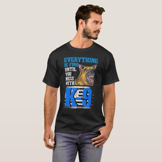K9警察官・警察犬 Tシャツ (正面フル)
