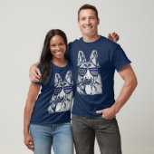 K9警察署警察犬細いブルーライン Tシャツ (ユニセックス)