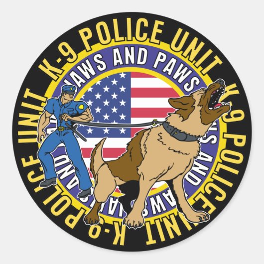 K9 JawsとPaws ラウンドシール (正面)