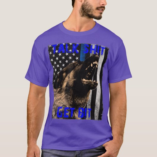 K9 Police Dog Handler Malinois German Sheperd K9 Tシャツ (正面)