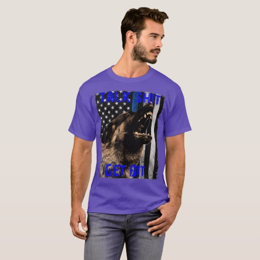 K9 Police Dog Handler Malinois German Sheperd K9 Tシャツ (正面フル)
