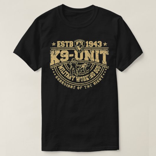 K9 Unit MIlitary Working Dog Canine Handler Team M Tシャツ (デザイン正面)
