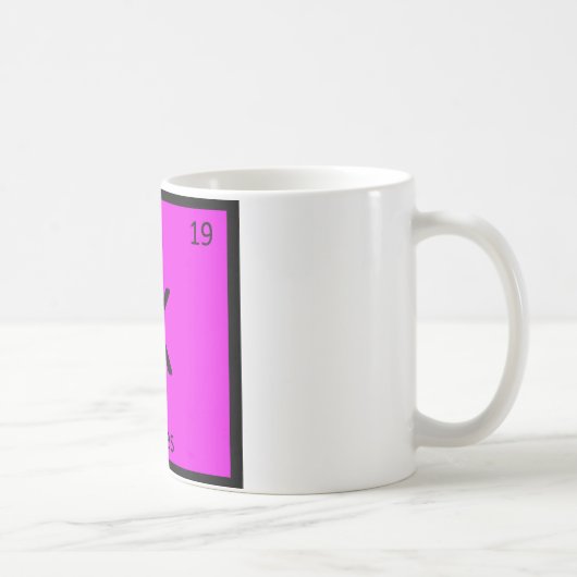 K - たこ揚げ スポーツ 化学 周期表 シンボル コーヒーマグカップ (右)