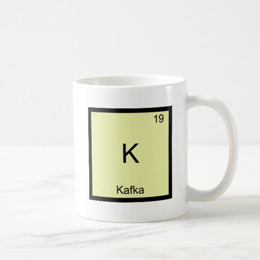 K - カフカ おもしろ 化学元素記号 Tシャツ コーヒーマグカップ (右)