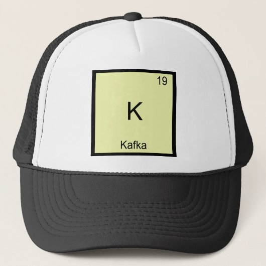 K - カフカ おもしろ 化学 元素記号 Tシャツ キャップ (正面)