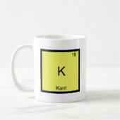 K - カント おもしろ 元素記号 化学 シンボル Tシャツ コーヒーマグカップ (左)