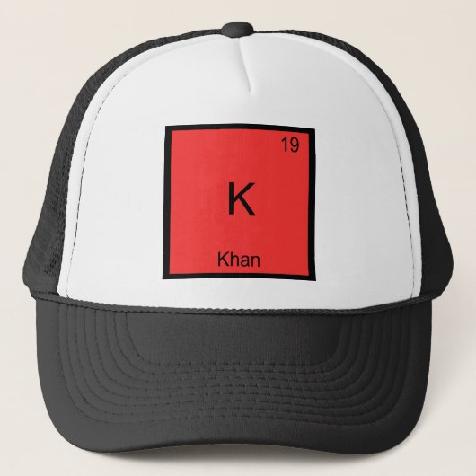 K - カーン おもしろい 化学 元素記号 Tシャツ キャップ (正面)